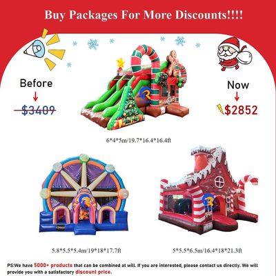 0.55mm PVC Vinyl Tarpaulin inflável Combo Castle Slide para crianças no parque de diversões