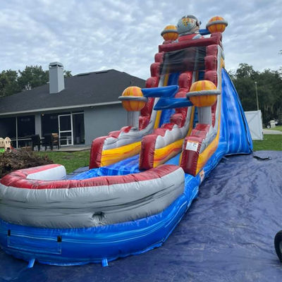 Entretenimento interior e exterior PVC Space Rush Slide de água com crianças