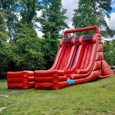 Slide de água inflável de tamanho adulto com 2 slides e 2 piscinas em PVC comercial