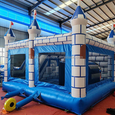 Comércio de PVC Castelo Bouncy Combo com Slide Unisex Castelo Azul e Branco Playground