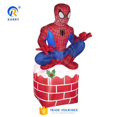 EN14960 Homem-Aranha inflável personalizado certificado com caixa de presente de Natal e soprador de ar