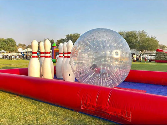 Jogo de bola e pin de bowling inflável personalizado para diversão de festa de team building