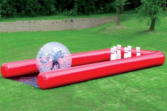 Jogo de bola e pin de bowling inflável personalizado para diversão de festa de team building