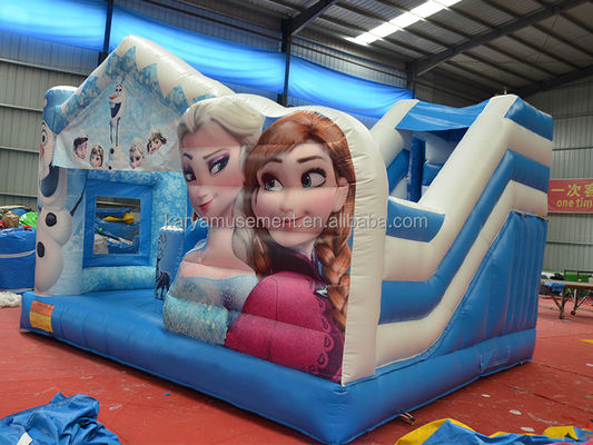 Personalizado Kids Party inflável trampolim Princesa Elsa Castelo Combo Salto Slide
