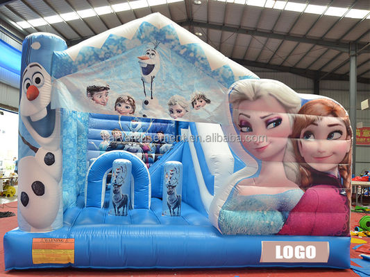Personalizado Kids Party inflável trampolim Princesa Elsa Castelo Combo Salto Slide