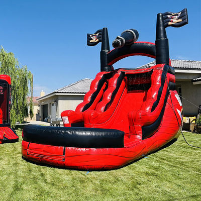 Logotipo personalizado Impresso Comércio PVC Navio pirata Slide de água inflável com piscina