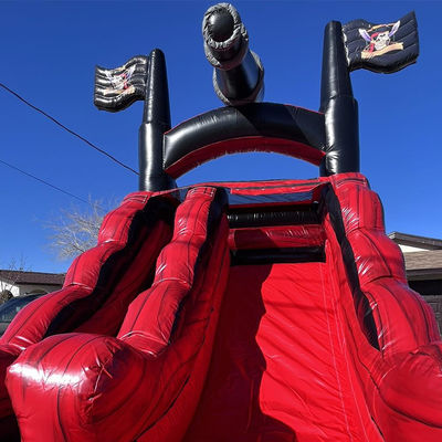 Logotipo personalizado Impresso Comércio PVC Navio pirata Slide de água inflável com piscina