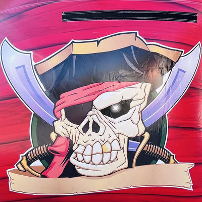 Logotipo personalizado Impresso Comércio PVC Navio pirata Slide de água inflável com piscina