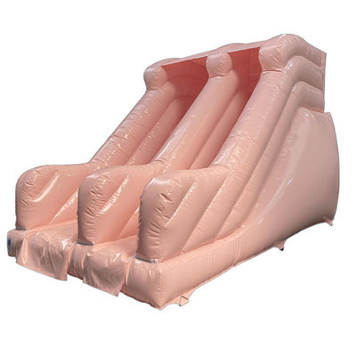 Slide inflável de PVC comercial ao ar livre, de cor chocolate, seco ou molhado, para aluguer de festas