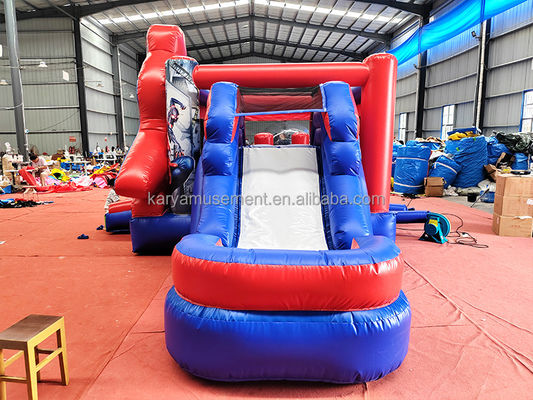 CE/EN71/EN14960 Certificado Crianças inflável Spiderman Castle salto salto com escorrega