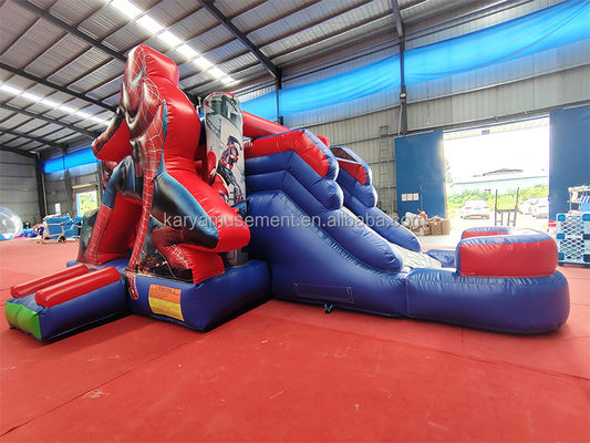 CE/EN71/EN14960 Certificado Crianças inflável Spiderman Castle salto salto com escorrega