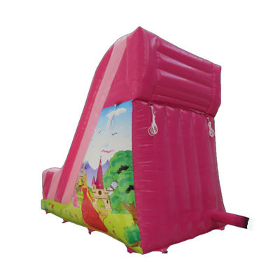 Aluguer comercial de escorregador inflável de PVC pequeno rosa com certificação CE/EN71/EN14960