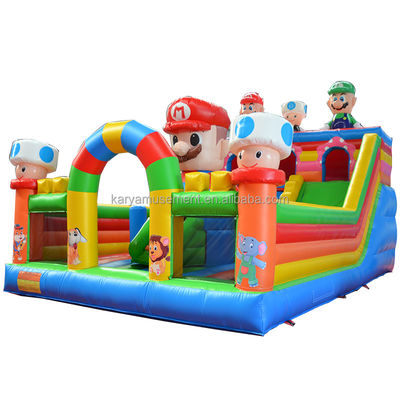 Faixa etária 14 anos para cima PVC portátil inflável Mario Fun City Playground Game para crianças
