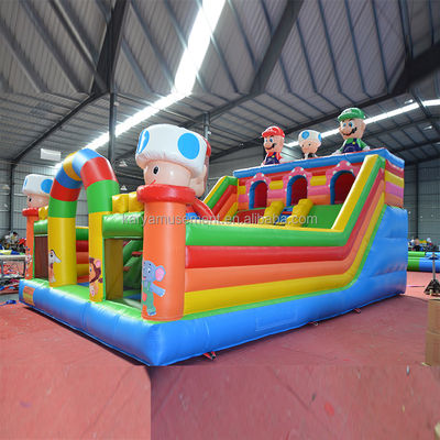Faixa etária 14 anos para cima PVC portátil inflável Mario Fun City Playground Game para crianças