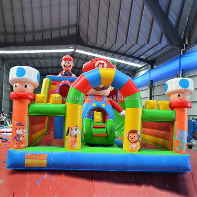 Faixa etária 14 anos para cima PVC portátil inflável Mario Fun City Playground Game para crianças