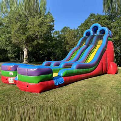 Piscina de escorrega de água dupla personalizável com duas piscinas pequenas e kits de reparo incluídos