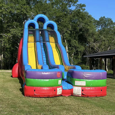 Piscina de escorrega de água dupla personalizável com duas piscinas pequenas e kits de reparo incluídos