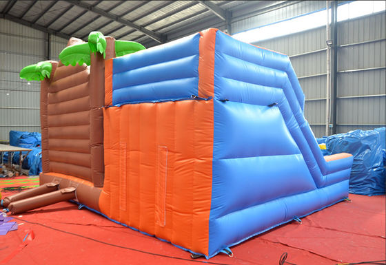 Melhore seu playground com casa de saltos de cabine de madeira infantil e combo de escorregador inflável