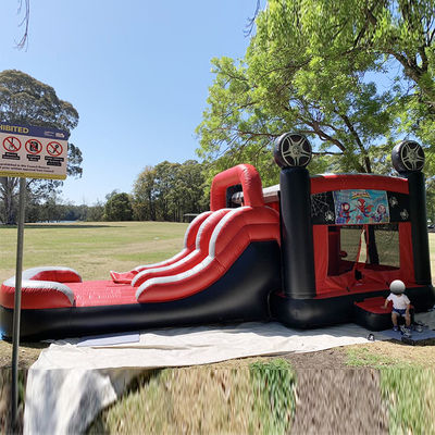 0.55mm PVC Vinyl Tarpaulin Homem-Aranha Inflável Casa de Salto Dupla Pistas Salto Castelo