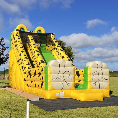 Impressão digital Leopardo amarelo Impressão inflável de salto de água para crianças e adultos