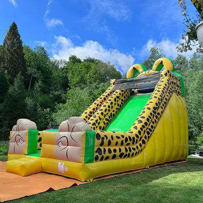 Impressão digital Leopardo amarelo Impressão inflável de salto de água para crianças e adultos