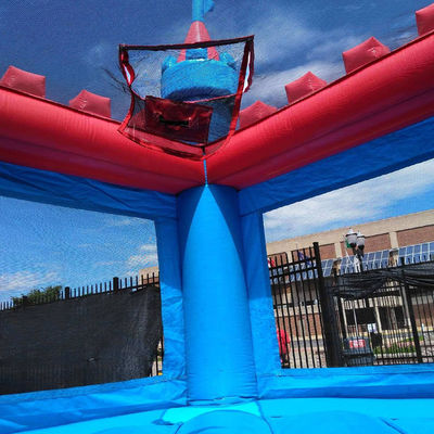 Customize aceito Cavaleiro Valente Casa de salto azul Castelo inflável para o quintal