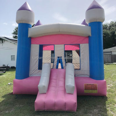 Personalizável tema rosa inflável castelo de salto com sopro e saco de pacote
