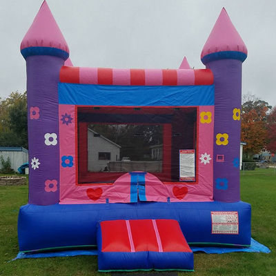 Personalizável tema rosa inflável castelo de salto com sopro e saco de pacote