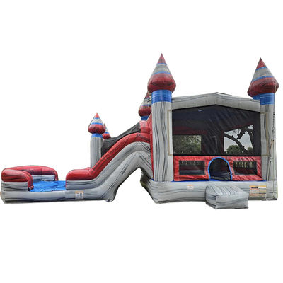 Crianças unisex jogam casa inflável com piscina e material de PVC comercial