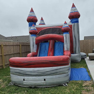 Crianças unisex jogam casa inflável com piscina e material de PVC comercial