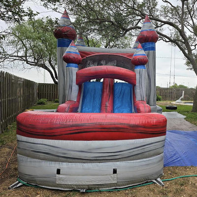 Crianças unisex jogam casa inflável com piscina e material de PVC comercial