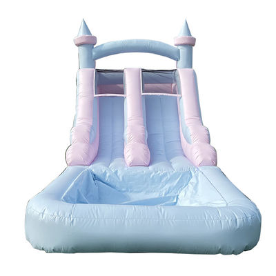 Entretenimento interior e exterior Deslizamento de água inflável de cor clara com piscina