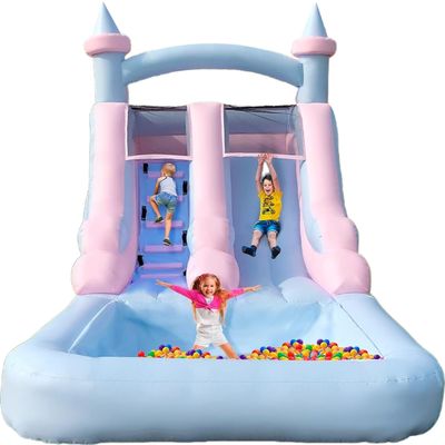 Entretenimento interior e exterior Deslizamento de água inflável de cor clara com piscina