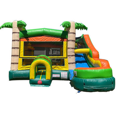Características PORTÁVEL Castelo Inflavel Palmeira Casa de salto com escorrega e pequena piscina