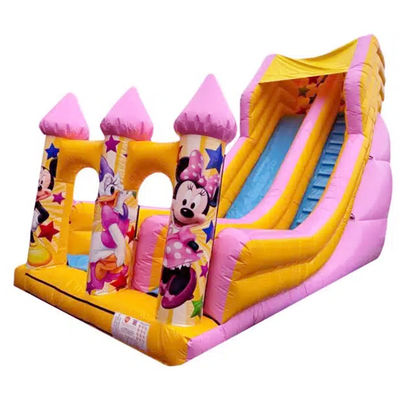5-10 Passageiros Comercial PVC estilo de desenho animado Pink Jumping Slide seco ou de água inflável Bouncer House Slide Party Aluguel