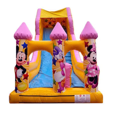 5-10 Passageiros Comercial PVC estilo de desenho animado Pink Jumping Slide seco ou de água inflável Bouncer House Slide Party Aluguel