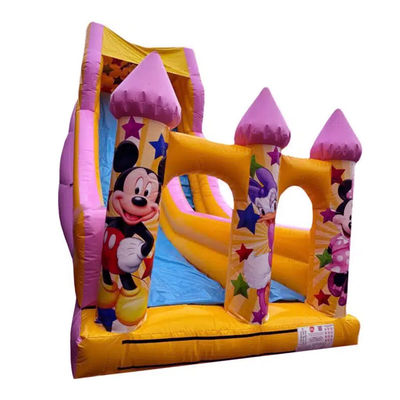 5-10 Passageiros Comercial PVC estilo de desenho animado Pink Jumping Slide seco ou de água inflável Bouncer House Slide Party Aluguel