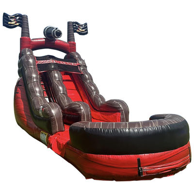 Equipamento de parque aquático de diversões Pirata escorrega de água inflável com piscina PVC comercial