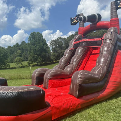 Equipamento de parque aquático de diversões Pirata escorrega de água inflável com piscina PVC comercial