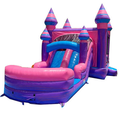 Aluguer de Trampolins infláveis para crianças Pink Princess Castle Combo com Slide Pool e Blower