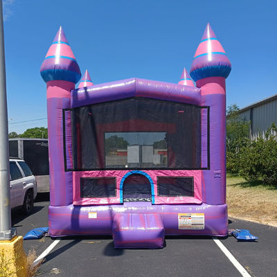 Aluguer de Trampolins infláveis para crianças Pink Princess Castle Combo com Slide Pool e Blower