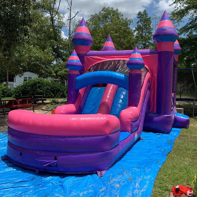 Aluguer de Trampolins infláveis para crianças Pink Princess Castle Combo com Slide Pool e Blower