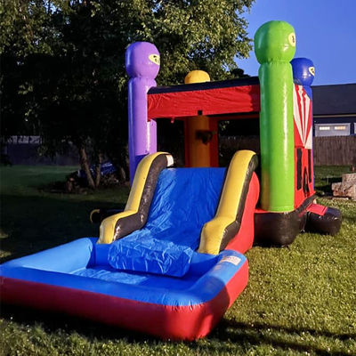 Castelo de cores personalizadas para crianças temático inflável castelo de salto com slide combo