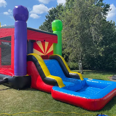 Castelo de cores personalizadas para crianças temático inflável castelo de salto com slide combo