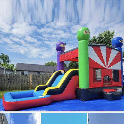 Castelo de cores personalizadas para crianças temático inflável castelo de salto com slide combo