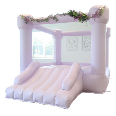 Crianças Trampolim Rosa e Princesa Castelo Inflavel Casa de Banqueiros com Malha Branca