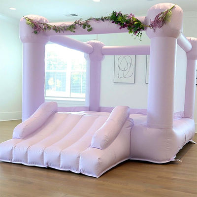 Crianças Trampolim Rosa e Princesa Castelo Inflavel Casa de Banqueiros com Malha Branca