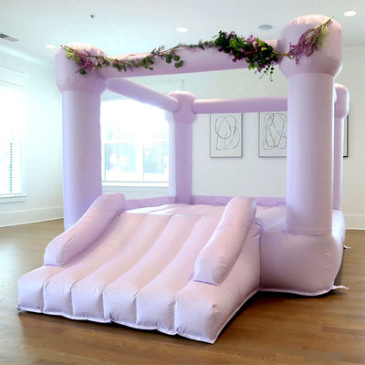 Crianças Trampolim Rosa e Princesa Castelo Inflavel Casa de Banqueiros com Malha Branca
