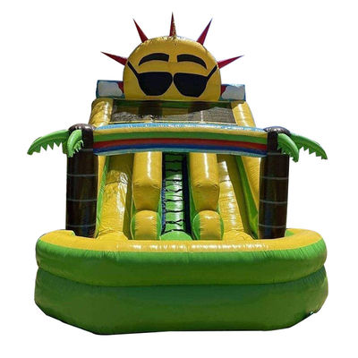 Brinquedos infláveis para crianças Outdoor Small Sun Bounce Slide com piscina e Dual Slip n' Slide
