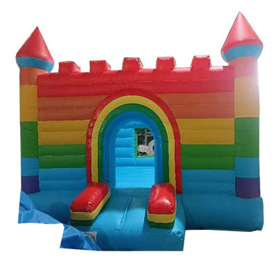 Rainbow Inflatable Jumping Castle Trampolim de PVC de qualidade comercial com sopro